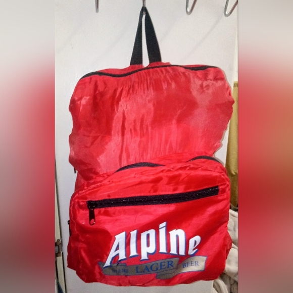 Vintage Alpine Lager Beer brand backpack 80s-90s Moosehead Breweries collectible - Picture 3 of 11